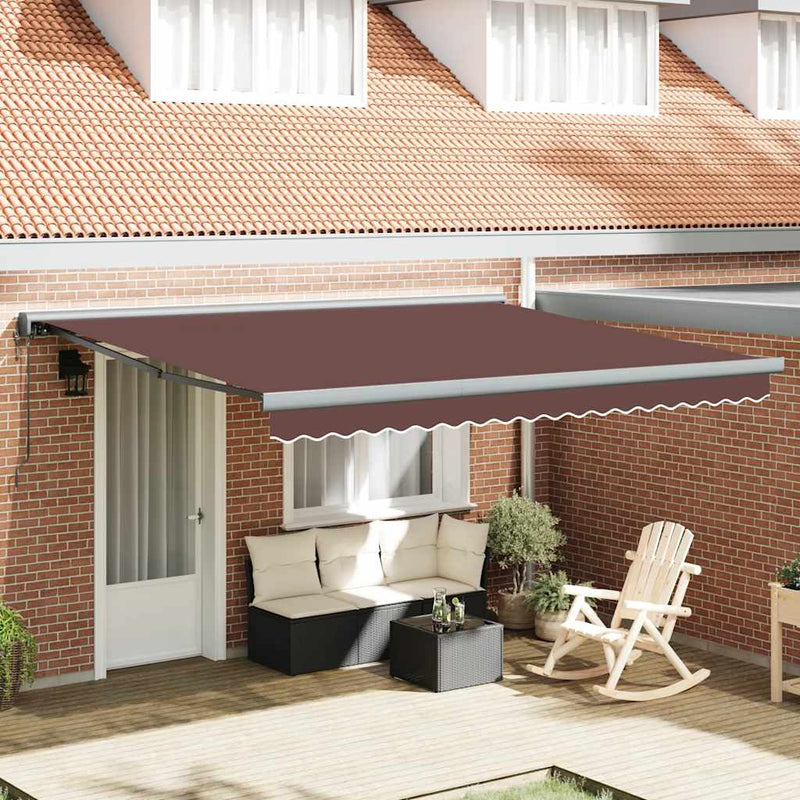 Copertină retractabilă Maro cu Cadru Antracit 400 × 300 cm