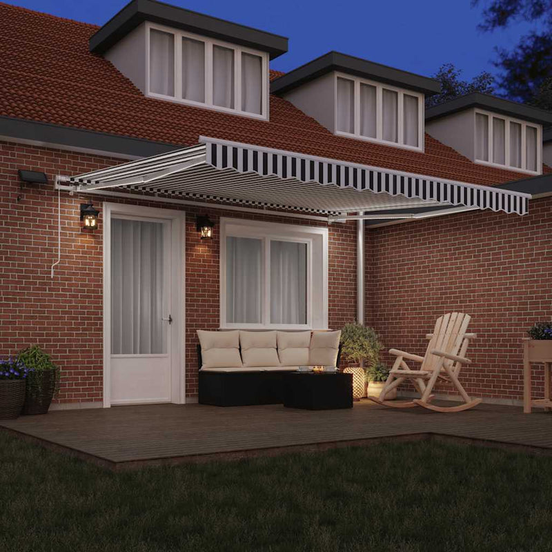Copertină retractabilă Antracit și Alb 400 × 300 cm