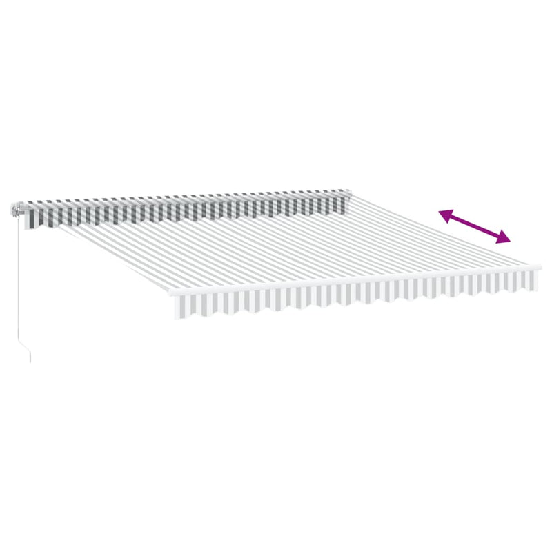 Copertină retractabilă Antracit și Alb 400 × 350 cm