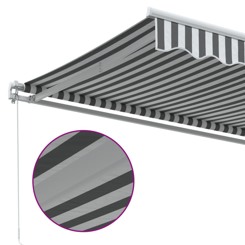 Copertină retractabilă Antracit și Alb 400 × 350 cm