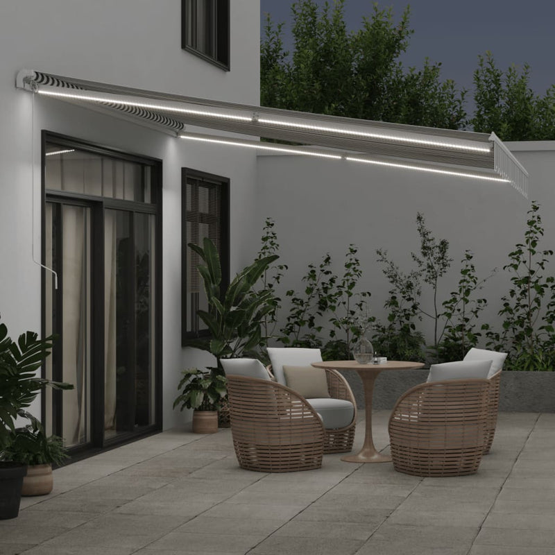 Copertină retractabilă Antracit și Alb 400 × 350 cm