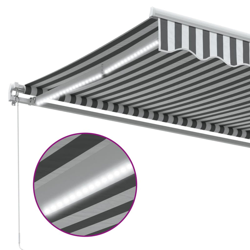 Copertină retractabilă Antracit și Alb 400 × 350 cm