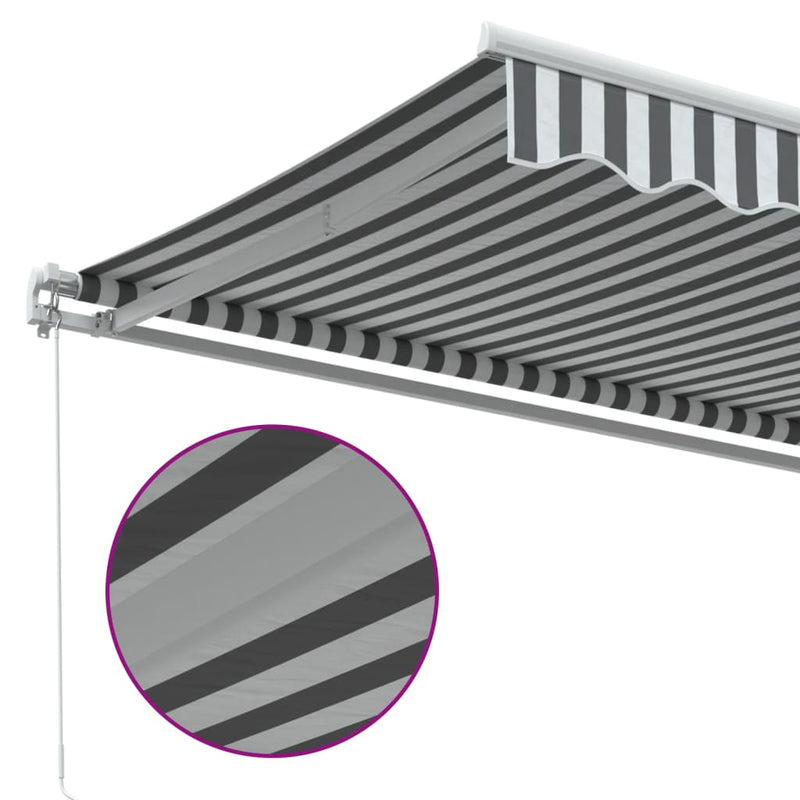 Copertină retractabilă Antracit și Alb 450 × 350 cm