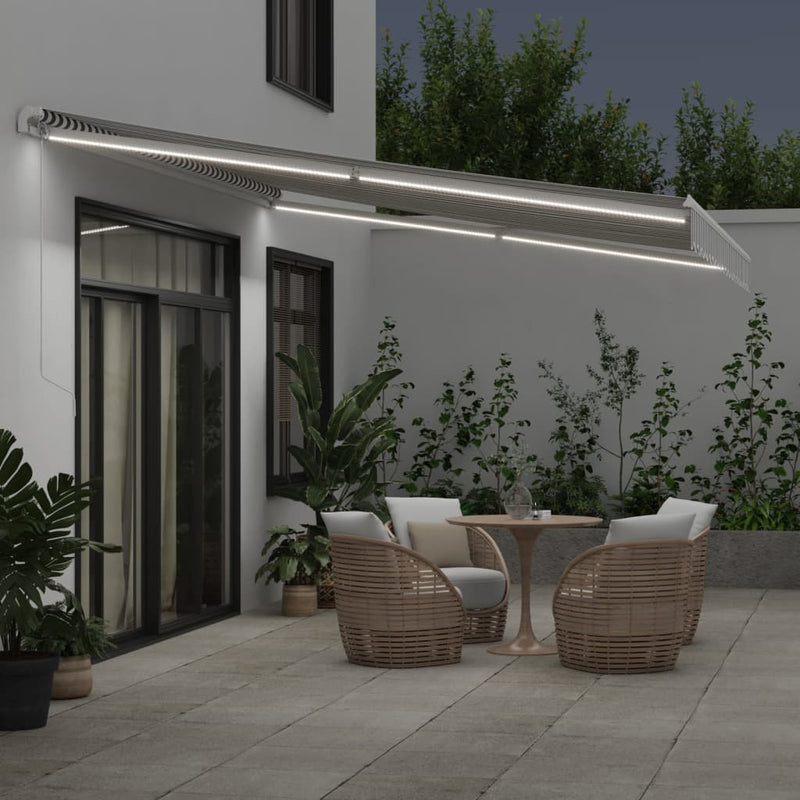 Copertină retractabilă Antracit și Alb 450 × 350 cm