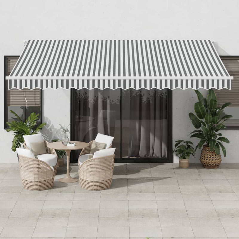 Copertină retractabilă Antracit și Alb 450 × 350 cm