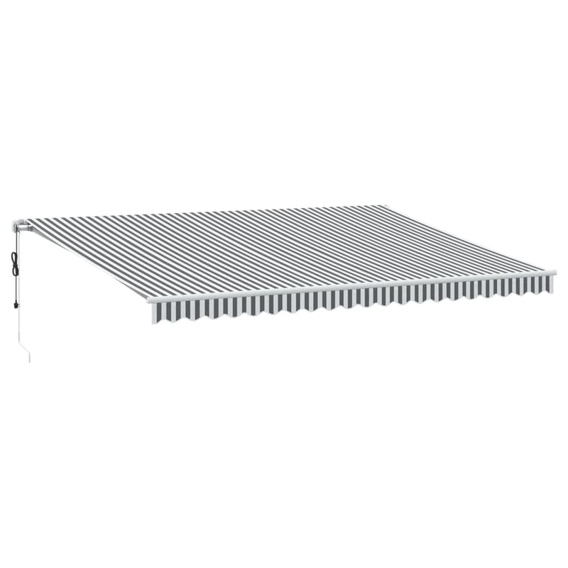 Copertină retractabilă automat, antracit/alb, 500x350 cm