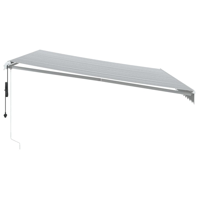 Copertină retractabilă automat, antracit/alb, 500x350 cm