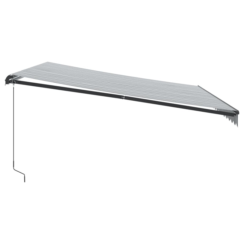 Copertină retractabilă manual, antracit/alb, 450x350 cm