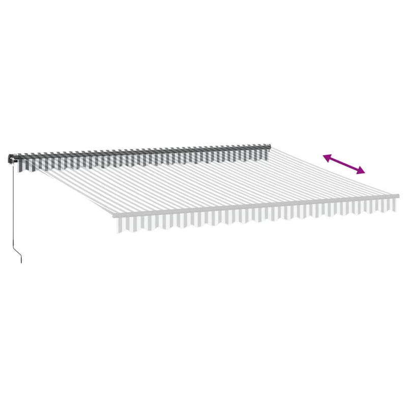 Copertină retractabilă manual, antracit/alb, 450x350 cm