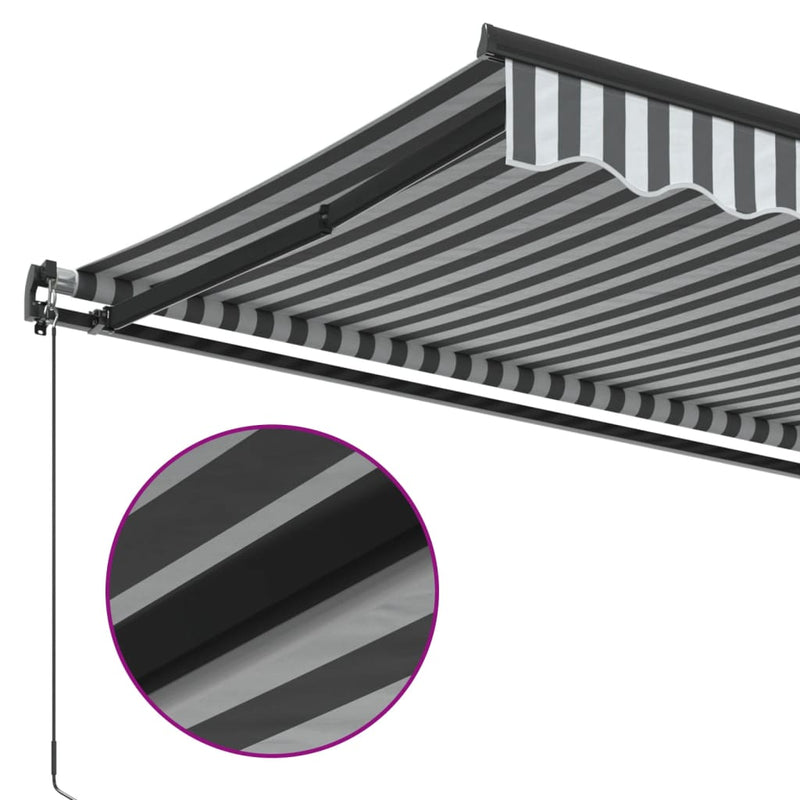 Copertină retractabilă manual, antracit/alb, 450x350 cm