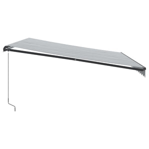 Copertină retractabilă manual cu LED-uri antracit/alb 450x350cm