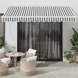 Copertină retractabilă manual, antracit/alb, 350x250 cm