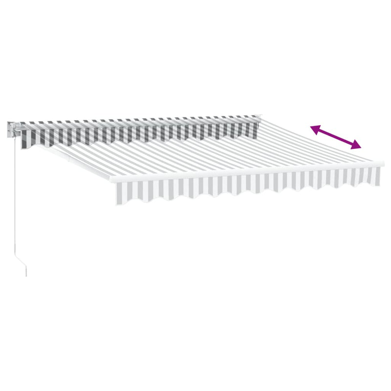 Copertină retractabilă antracit/alb, 3x2,5 m, textil/aluminiu