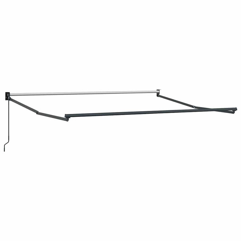 Copertină retractabilă antracit/alb, 3x2,5 m, textil/aluminiu