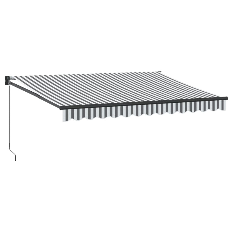 Copertină retractabilă antracit/alb, 3,5x2,5 m, textil/aluminiu