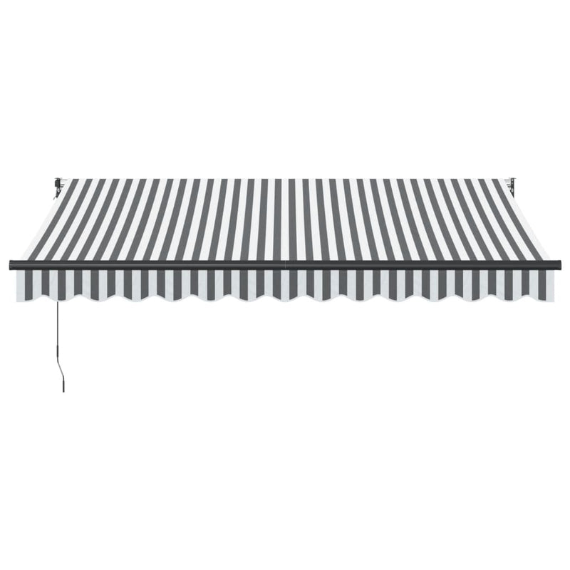 Copertină retractabilă antracit/alb, 3,5x2,5 m, textil/aluminiu