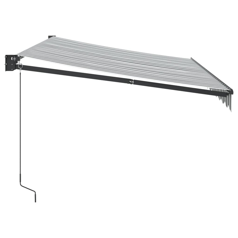 Copertină retractabilă antracit/alb, 3,5x2,5 m, textil/aluminiu