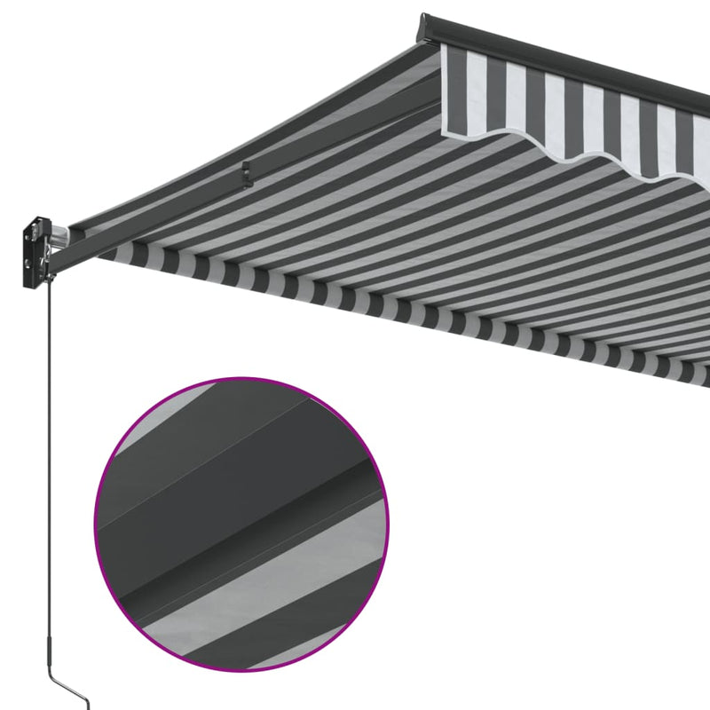 Copertină retractabilă antracit/alb, 3,5x2,5 m, textil/aluminiu