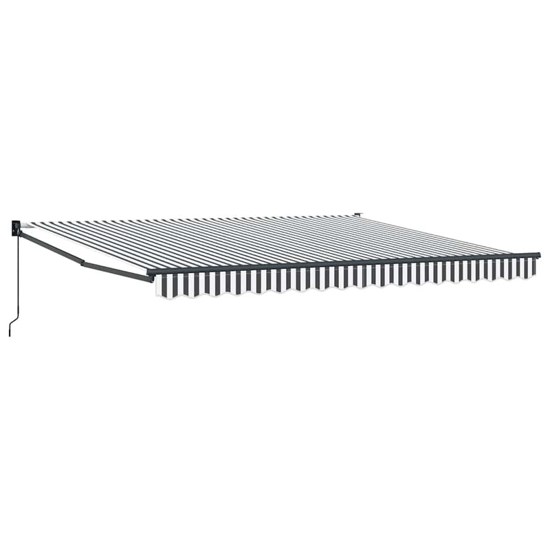 Copertină retractabilă antracit/alb, 4x3 m, textil/aluminiu