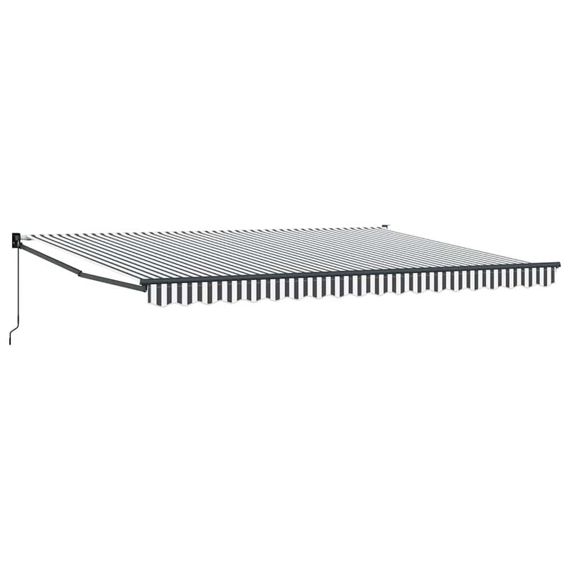 Copertină retractabilă antracit/alb, 4,5x3 m, textil/aluminiu