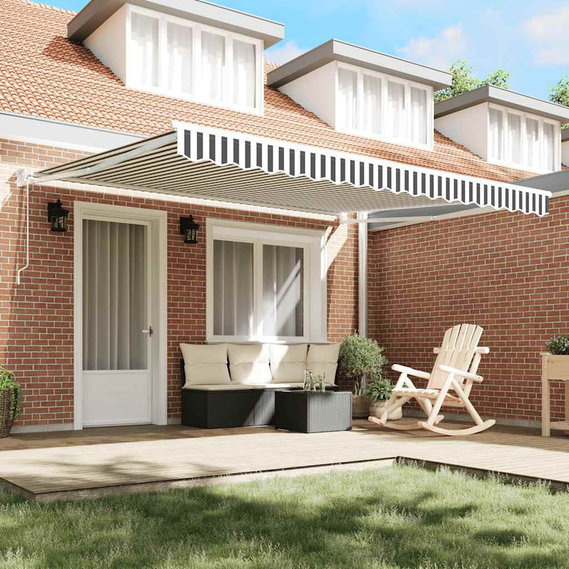Copertină retractabilă Galben cu Cadru Alb 4 × 3 m