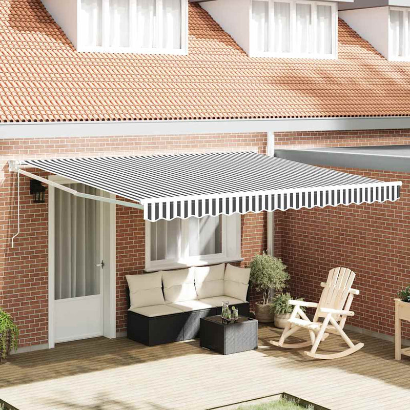 Copertină retractabilă Galben cu Cadru Alb 4 × 3 m
