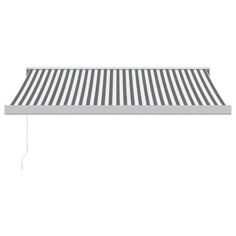 Copertină retractabilă antracit/alb, 3,5x2,5 m, textil/aluminiu