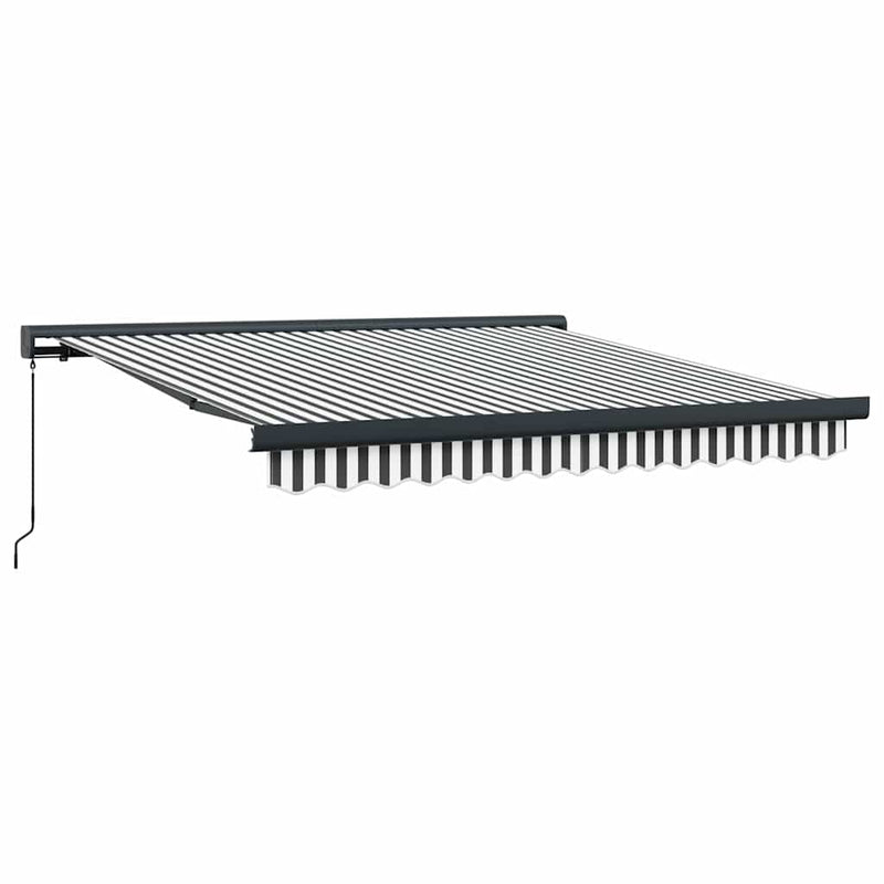 Copertină retractabilă antracit/alb, 3x2,5 m, textil/aluminiu