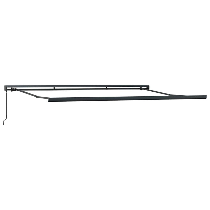 Copertină retractabilă antracit/alb, 5x3 m, textil/aluminiu