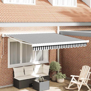 Copertină retractabilă Antracit și Alb 300 x 250 cm
