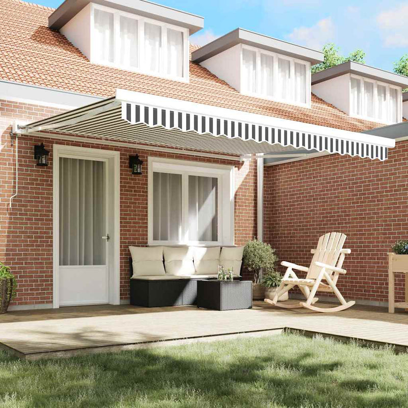Copertină retractabilă Antracit și Alb 400 × 300 cm