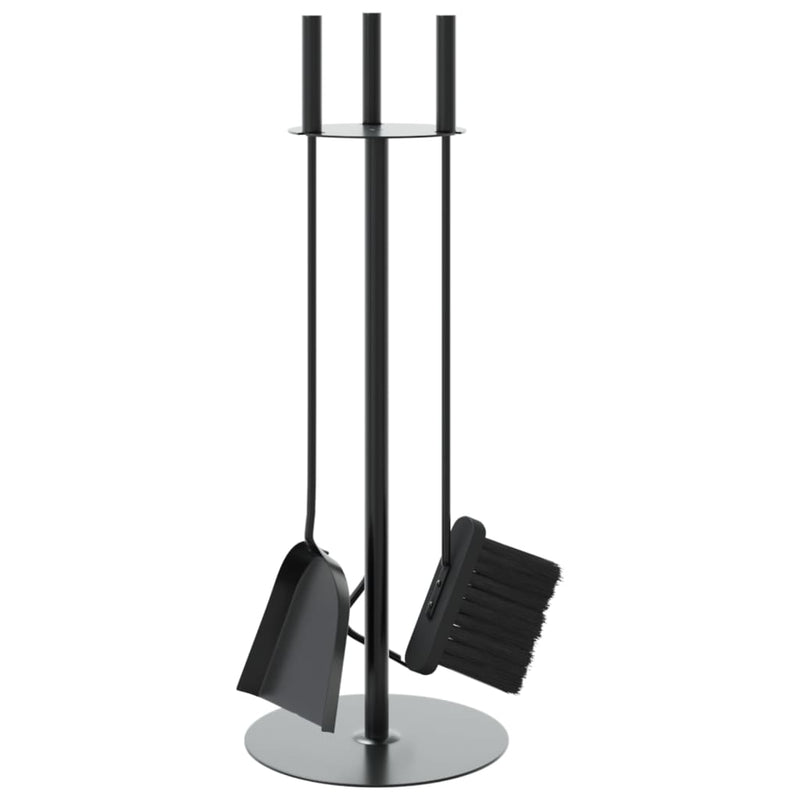 Set scule pentru șemineu, 4 piese, 22x59 cm, oțel
