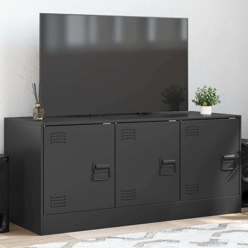 Comodă TV, negru, 99x39x44 cm, oțel