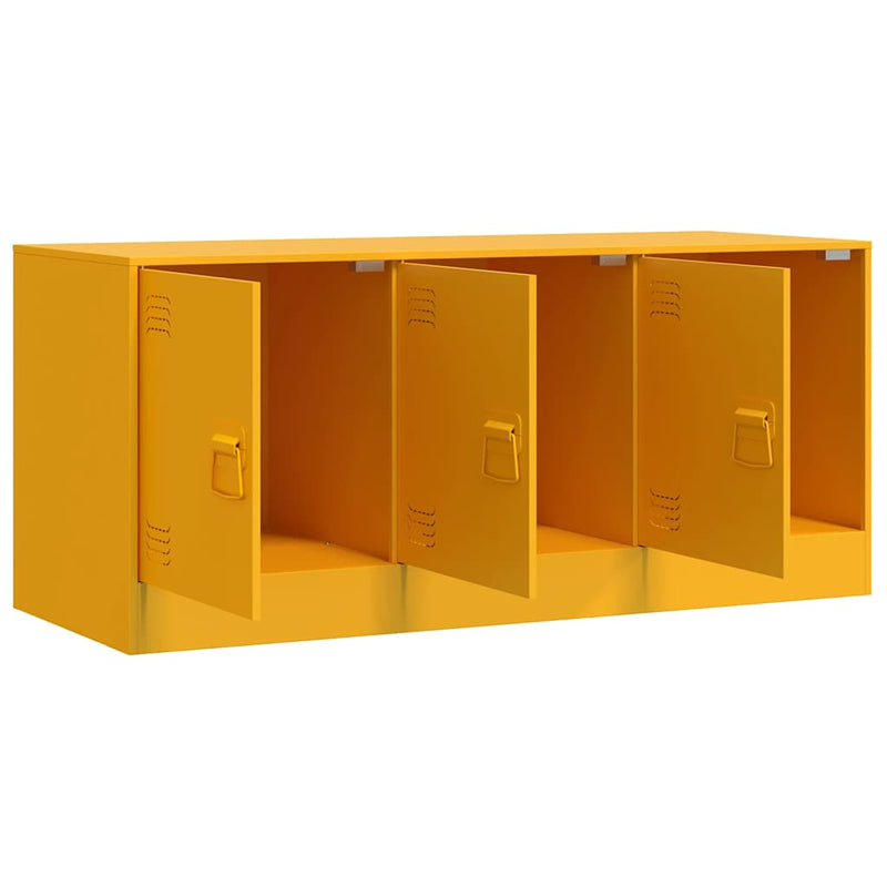 Dulap TV, galben muștar, 99x39x44 cm, oțel