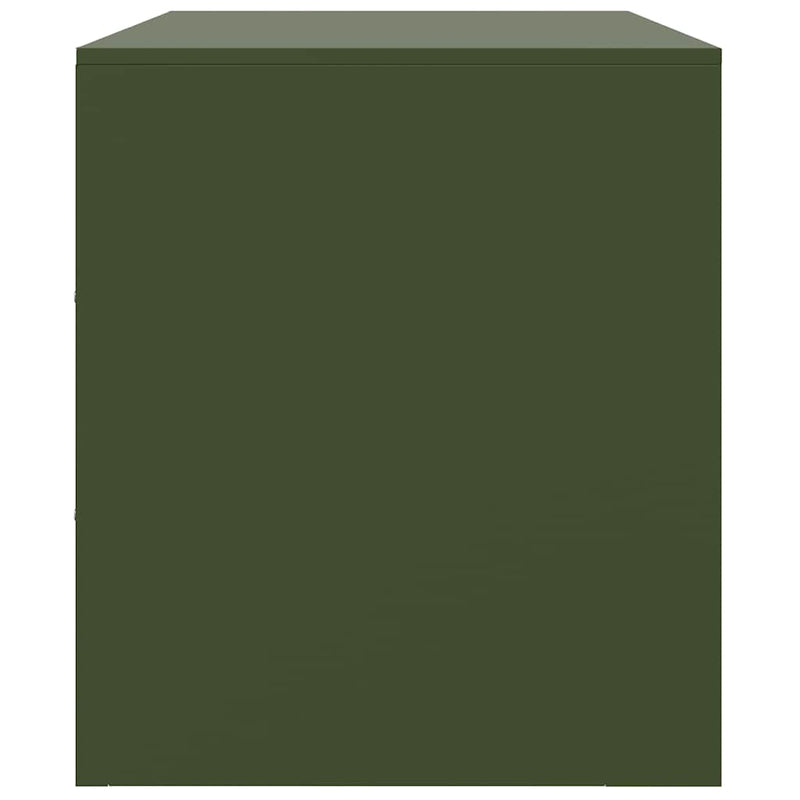 Comodă TV, verde măsliniu, 99x39x44 cm, oțel