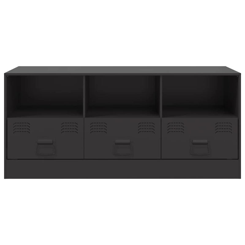 Comodă TV, negru, 99x39x44 cm, oțel