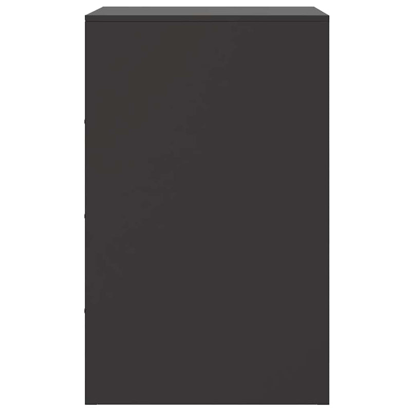 Noptiere, 2 buc., negru, 34,5x39x62 cm, oțel