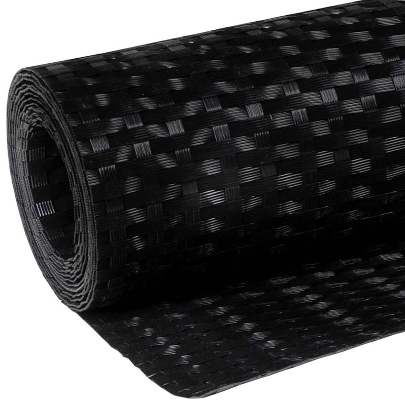 Paravan pentru balcon, negru, 300x80 cm, poliratan