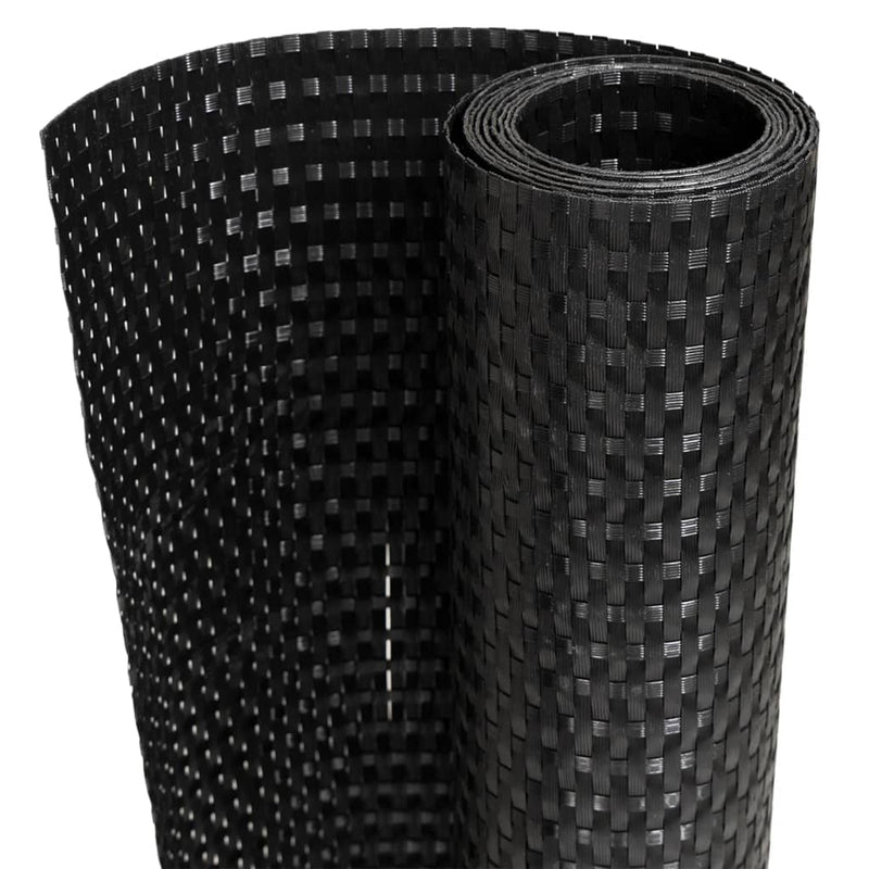 Paravan pentru balcon, negru, 500x80 cm, poliratan