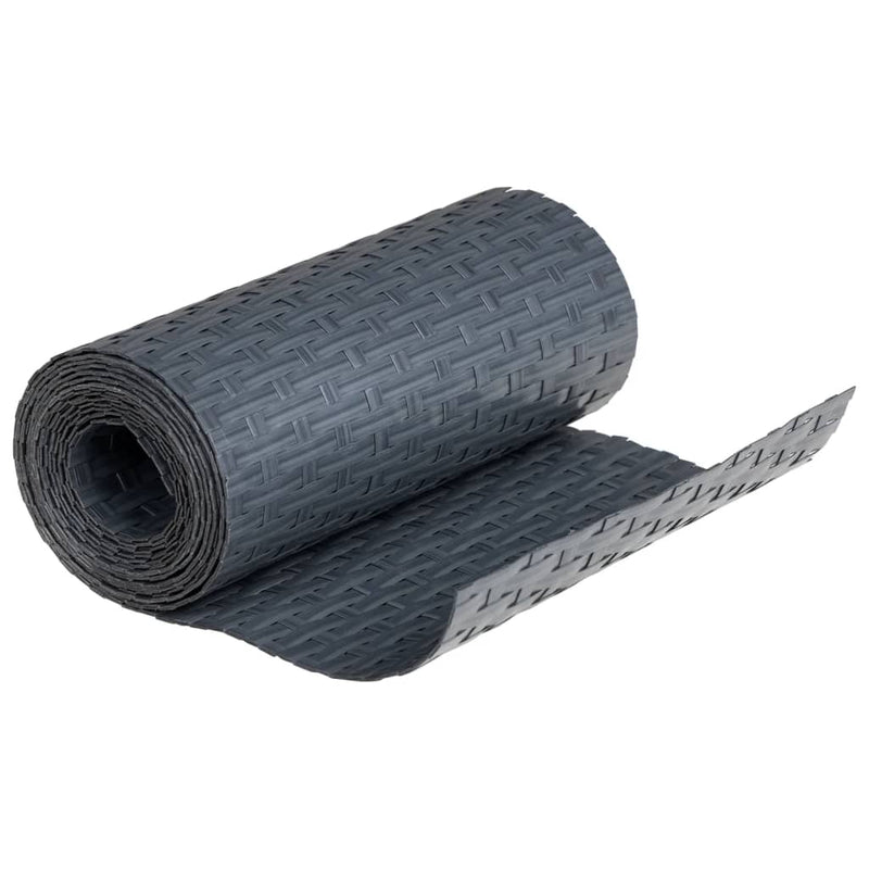 Paravane pentru balcon, 10 buc., antracit, 255x19 cm, poliratan