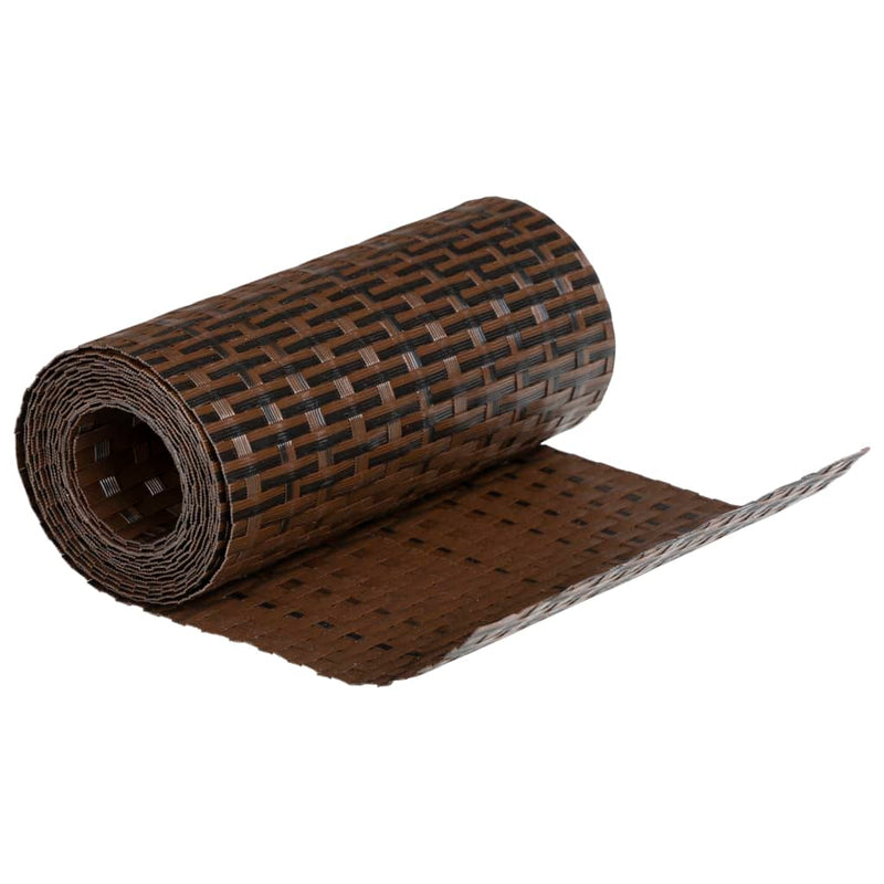 Paravan pentru balcon 10 buc. maro și negru 255x19 cm poliratan