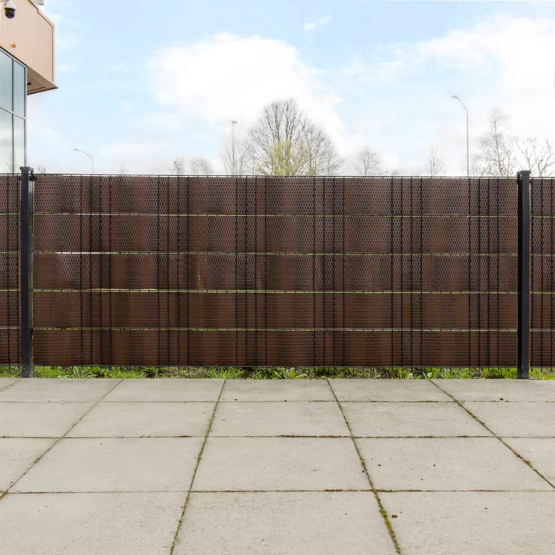 Paravan pentru balcon 10 buc. maro și negru 255x19 cm poliratan