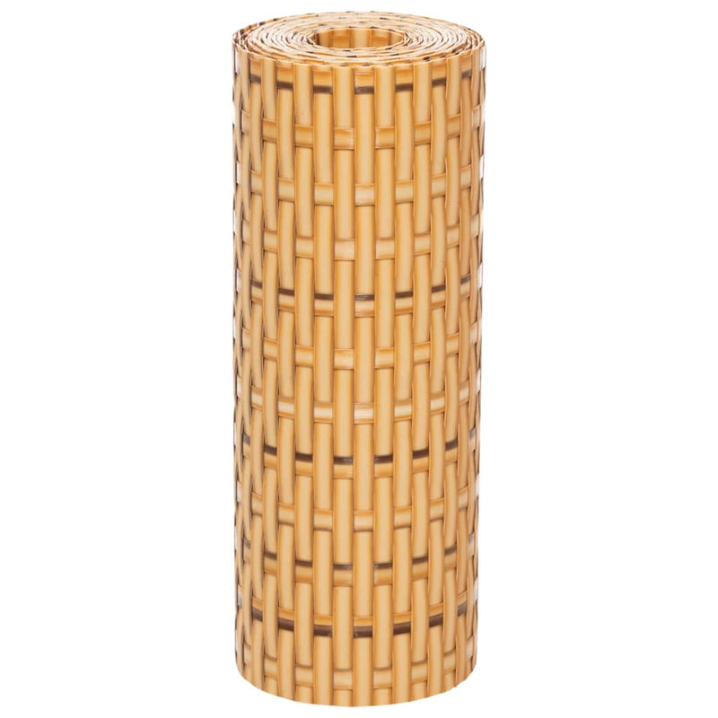 Paravan pentru balcon 10 buc. maro deschis 255x19 cm poliratan