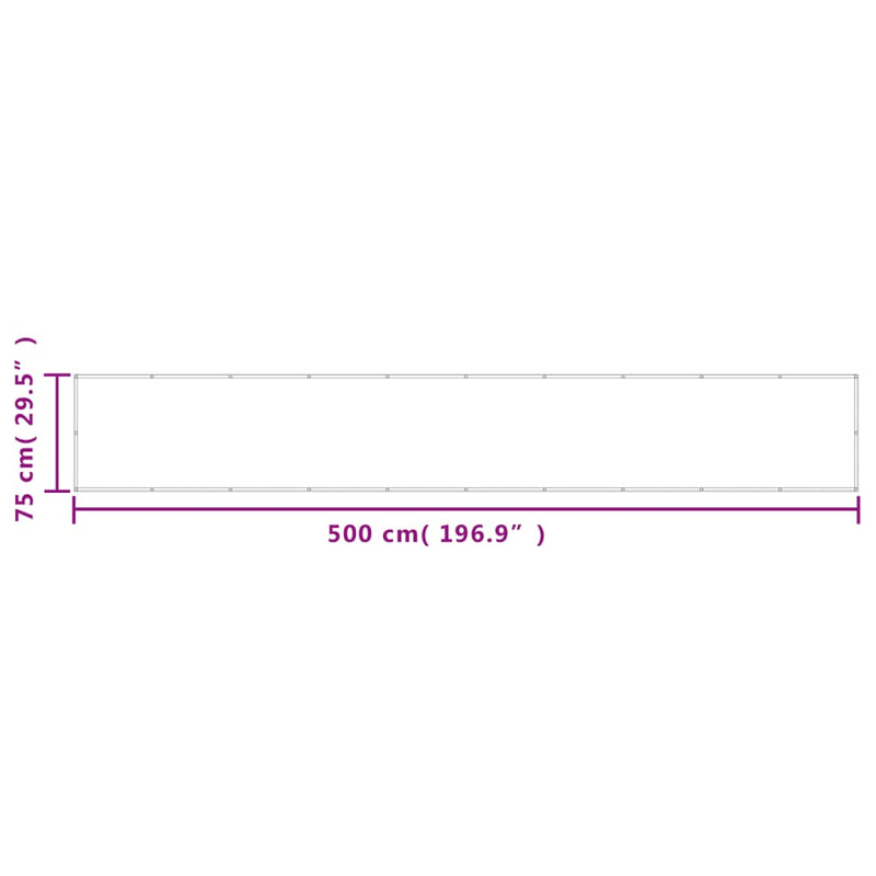 Paravan de balcon gri deschis 75x500 cm 100% poliester oxford