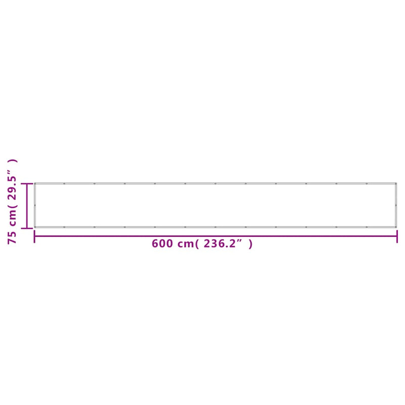 Paravan de balcon gri deschis 75x600 cm 100% poliester oxford