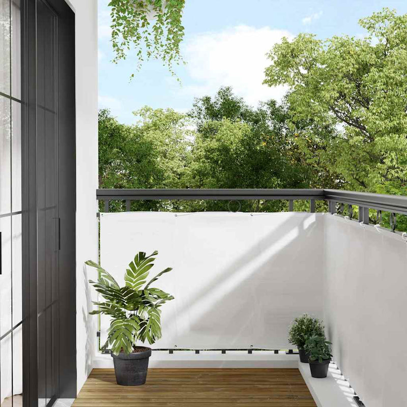 Paravan de balcon, alb, 90x800 cm, 100% poliester oxford