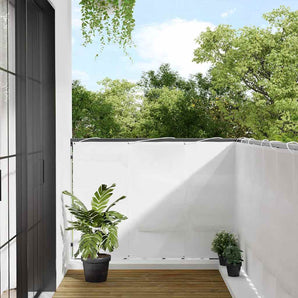 Paravan de balcon, alb, 120x800 cm, 100% poliester oxford