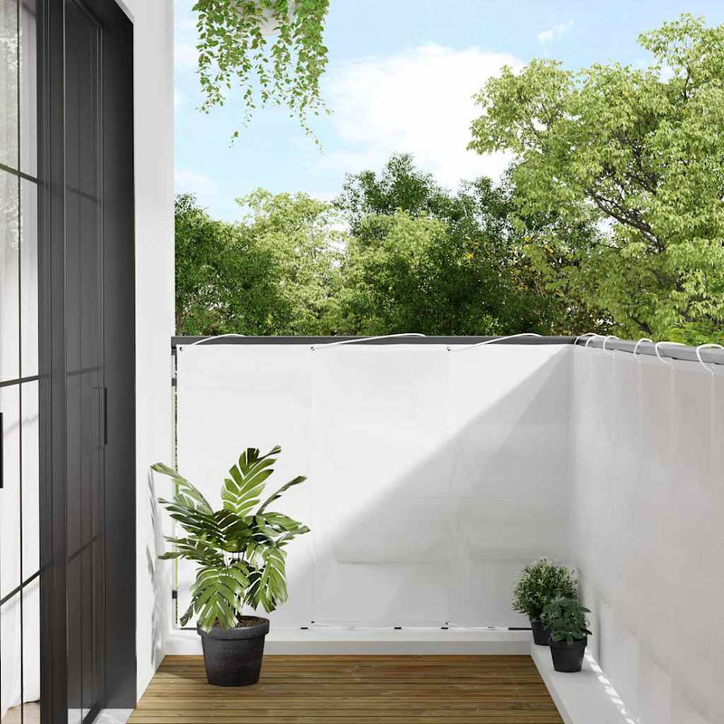 Paravan de balcon, alb, 120x800 cm, 100% poliester oxford
