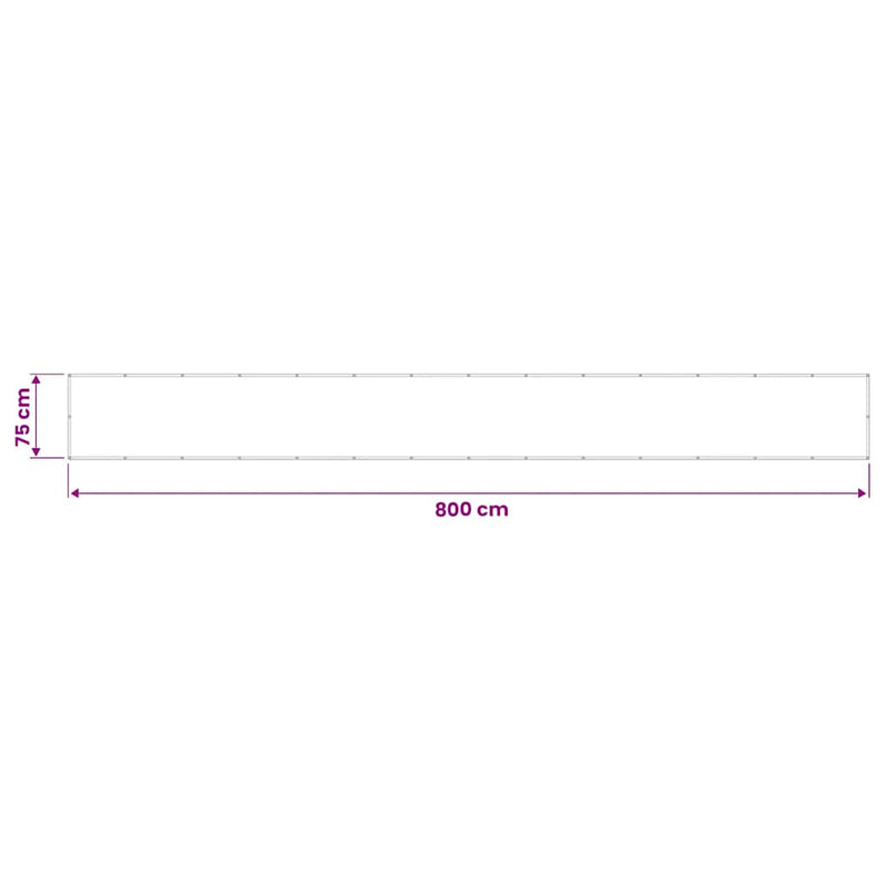 Paravan de balcon, negru, 75x800 cm, 100% poliester oxford