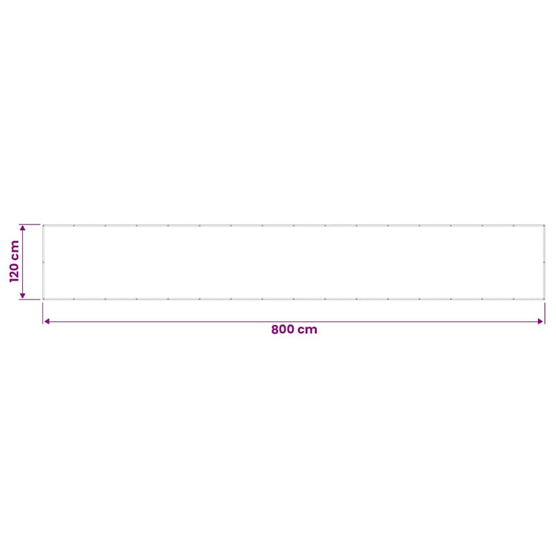 Paravan de balcon, negru, 120x800 cm, 100% poliester oxford